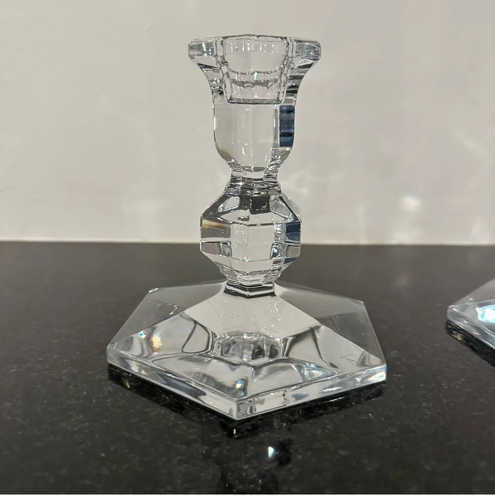 Val St. Lambert Crystal Candle Holders